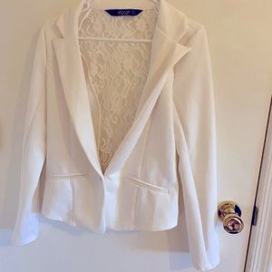 White Lace Back Blazer